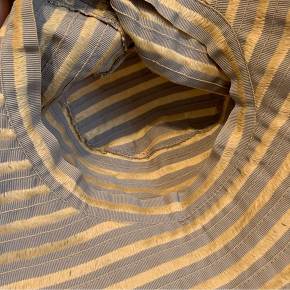 NWT striped khaki/yellow slightly distressed sun hat - Picture 8 of 10
